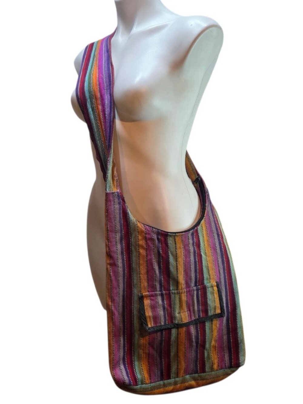 Vertical Stripe Shoulder Bag Sling